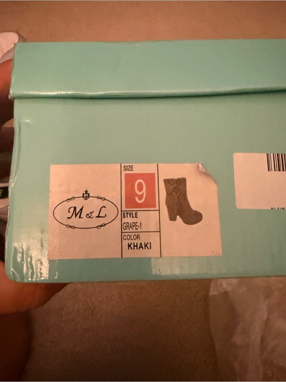Women’s Khaki Ankle Boots - Size 9